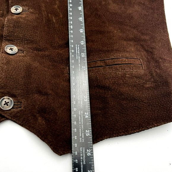 GREATLAND APPAREL Men's Large Vintage‎ Brown Genuine Leather Vest Western Cowboy - Picture 7 of 7